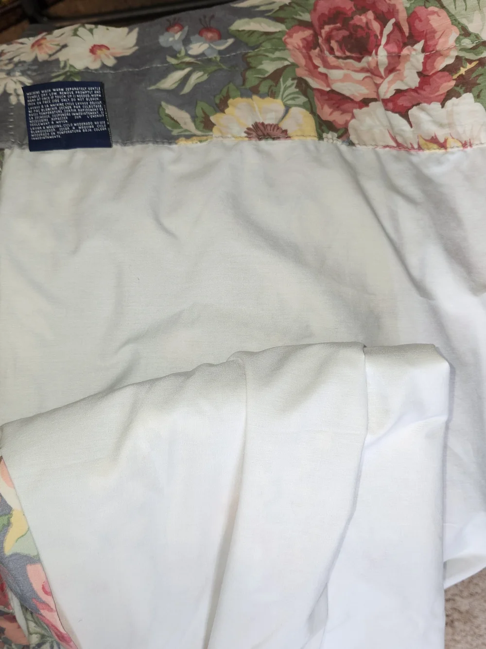 2 Ralph Lauren KIMBERLY CURTAIN PANEL Vintage BLUE FLORAL Flowers 40
